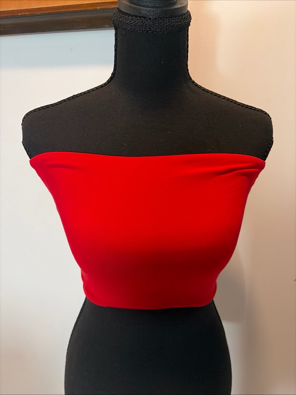 susana monaco Strapless Crop top Perfect Red Summer Festival Vacation Tube Top - Picture 4 of 9